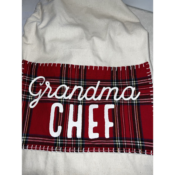 Mud Pie Apron "Grandma Chef " Red Plaid Apron -One Size--New w/ Tags - Picture 2 of 12